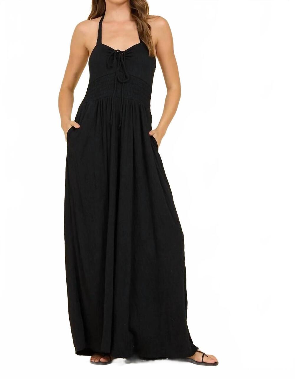 NEW SURF GYPSY crinkle jumpsuit in black
